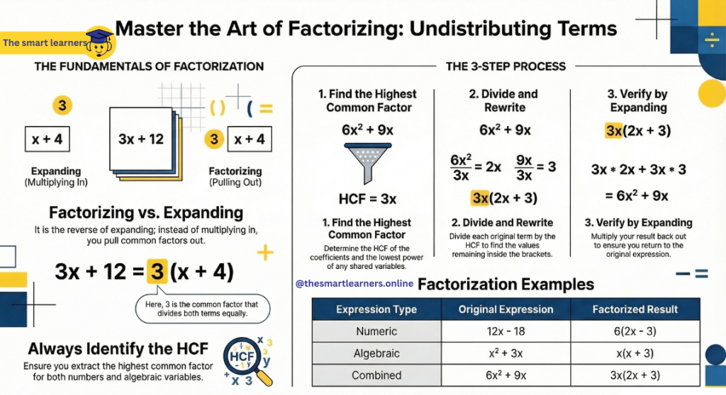 Factorizing out terms online tutoring the smart learners mathematics