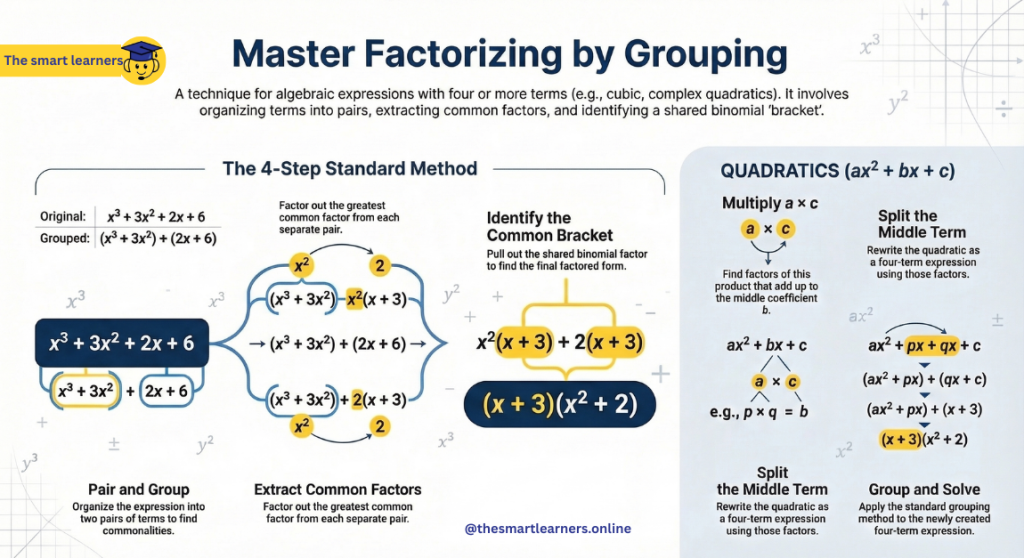 factorizing by grouping the smart learners online tutoring mathematics